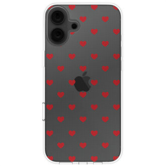 Imoshion Design hoesje voor de Apple iPhone 16 - Red Hearts Meerkleurig