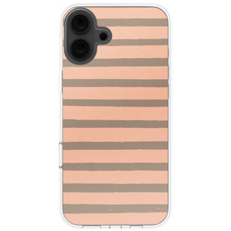 Imoshion Design hoesje voor de Apple iPhone 16 - Striped peach reverse Meerkleurig