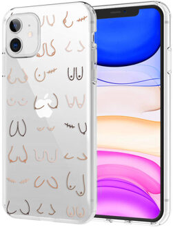 Imoshion Design hoesje voor de iPhone 11 - Boobs all over - Transparant - 6.1