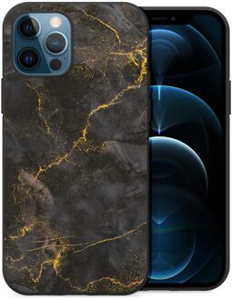 Imoshion Design hoesje voor de iPhone 12 (Pro) - Black Marble Zwart - 6.1