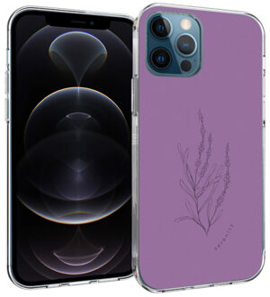 Imoshion Design hoesje voor de iPhone 12 (Pro) - Floral Purple Paars - 6.1