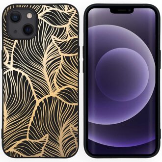 Imoshion Design hoesje voor de iPhone 13 - Bladeren / Zwart Goud