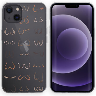 Imoshion Design hoesje voor de iPhone 13 - Boobs all over - Transparant
