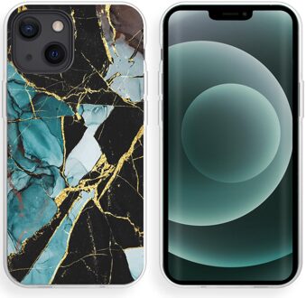 Imoshion Design hoesje voor de iPhone 13 Mini - Marmer - Gebroken Blauw