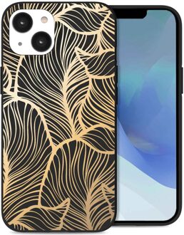 Imoshion Design hoesje voor de iPhone 14 - Bladeren / Zwart Goud