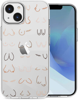 Imoshion Design hoesje voor de iPhone 14 - Boobs all over - Transparant