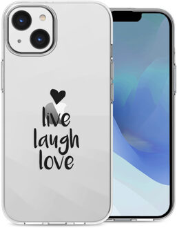 Imoshion Design hoesje voor de iPhone 14 - Live Laugh Love - Zwart Transparant