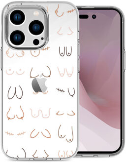 Imoshion Design hoesje voor de iPhone 14 Pro - Boobs all over - Transparant