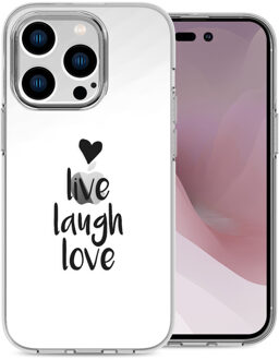 Imoshion Design hoesje voor de iPhone 14 Pro - Live Laugh Love - Zwart Transparant