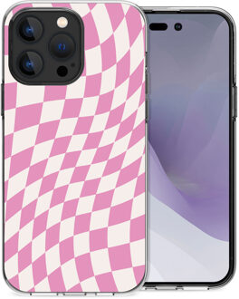 Imoshion Design hoesje voor de iPhone 14 Pro Max - Retro Pink Check Roze
