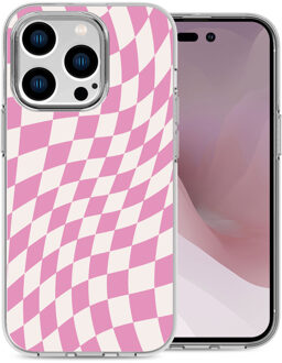 Imoshion Design hoesje voor de iPhone 14 Pro - Retro Pink Check Roze