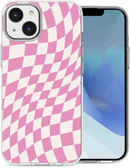 Imoshion Design hoesje voor de iPhone 14 - Retro Pink Check Roze