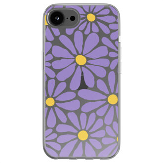 Imoshion Design hoesje voor de iPhone 16e - Tropical Violet Flowers Connect Transparant