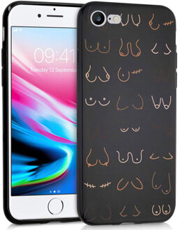 Imoshion Design hoesje voor de iPhone SE (2022 / 2020) / 8 / 7 - Boobs all over - Zwart - 4.7