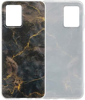 Imoshion Design hoesje voor de Motorola Moto G54 - Black Marble Meerkleurig