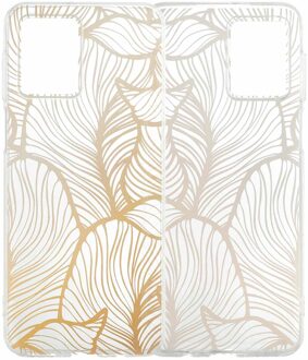 Imoshion Design hoesje voor de Motorola Moto G54 - Golden Leaves Transparant Meerkleurig