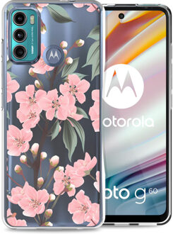 Imoshion Design hoesje voor de Motorola Moto G60 - Bloem - Roze / Groen