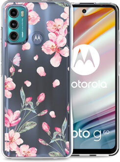 Imoshion Design hoesje voor de Motorola Moto G60 - Bloem - Roze