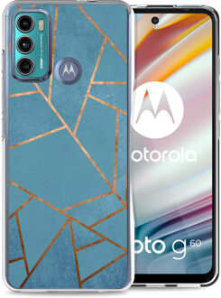 Imoshion Design hoesje voor de Motorola Moto G60 - Grafisch Koper / Blauw