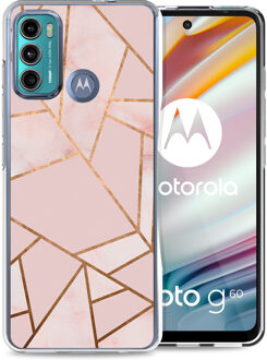 Imoshion Design hoesje voor de Motorola Moto G60 - Grafisch Koper / Roze