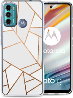 Imoshion Design hoesje voor de Motorola Moto G60 - Grafisch Koper / Wit
