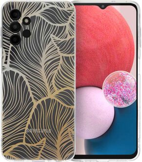 Imoshion Design hoesje voor de Samsung Galaxy A13 (4G) - Golden Leaves Transparant Meerkleurig
