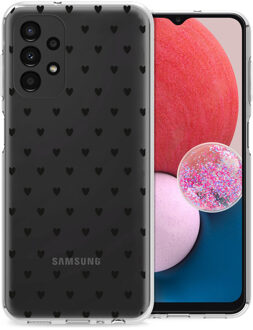 Imoshion Design hoesje voor de Samsung Galaxy A13 (4G) - Hearts All Over Black Transparant