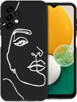Imoshion Design hoesje voor de Samsung Galaxy A13 (5G) / A04s - Line Art Woman Black Transparant