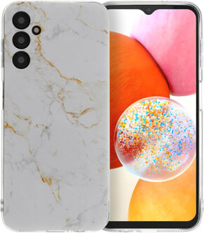 Imoshion Design hoesje voor de Samsung Galaxy A14 (5G/4G) - White Marble Meerkleurig