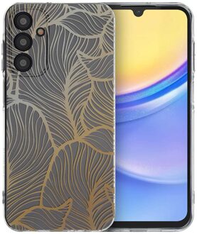Imoshion Design hoesje voor de Samsung Galaxy A15 (5G/4G) - Golden Leaves Transparant
