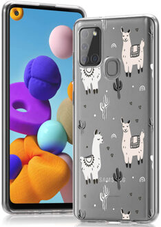 Imoshion Design hoesje voor de Samsung Galaxy A21s - Llama - Roze - 6.5