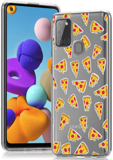 Imoshion Design hoesje voor de Samsung Galaxy A21s - Pizza - Geel - 6.5