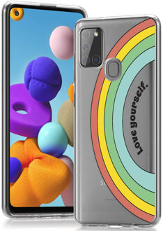 Imoshion Design hoesje voor de Samsung Galaxy A21s - Regenboog - Multicolor Meerkleurig - 6.5