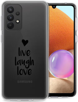 Imoshion Design hoesje voor de Samsung Galaxy A33 - Live Laugh Love - Zwart Transparant