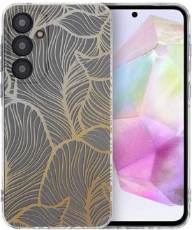 Imoshion Design hoesje voor de Samsung Galaxy A35 - Golden Leaves Transparant