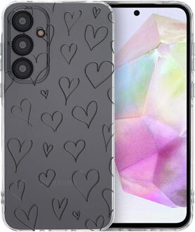 Imoshion Design hoesje voor de Samsung Galaxy A35 - Hearts Transparant