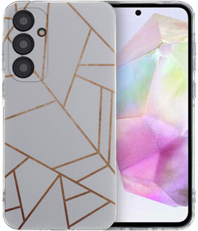 Imoshion Design hoesje voor de Samsung Galaxy A35 - White Graphic Wit