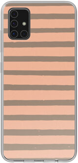 Imoshion Design hoesje voor de Samsung Galaxy A51 - Striped peach reverse Meerkleurig - 6.5