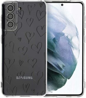 Imoshion Design hoesje voor de Samsung Galaxy S21 - Hearts Meerkleurig