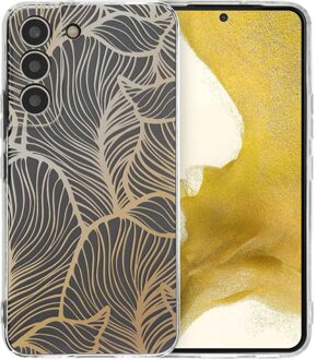 Imoshion Design hoesje voor de Samsung Galaxy S22 - Golden Leaves Transparant Meerkleurig