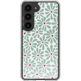 Imoshion Design hoesje voor de Samsung Galaxy S23 - Bloom Love Sage Green Meerkleurig