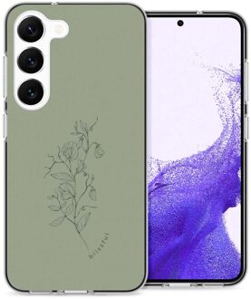 Imoshion Design hoesje voor de Samsung Galaxy S23 - Floral Green Groen