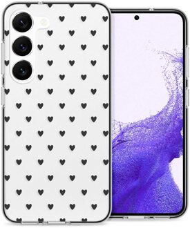 Imoshion Design hoesje voor de Samsung Galaxy S23 - Hearts All Over Black Transparant