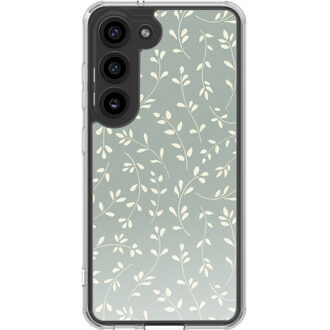 Imoshion Design hoesje voor de Samsung Galaxy S23 - Smoke Green Flowers Groen