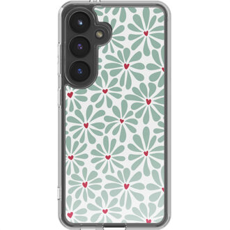 Imoshion Design hoesje voor de Samsung Galaxy S24 - Bloom Love Sage Green Meerkleurig