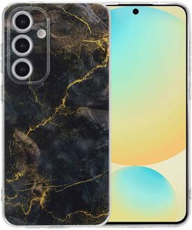 Imoshion Design hoesje voor de Samsung Galaxy S24 FE - Black Marble Meerkleurig