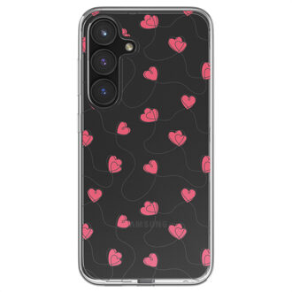 Imoshion Design hoesje voor de Samsung Galaxy S24 FE - Dusty Rose Connected Hearts Meerkleurig
