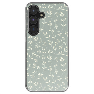 Imoshion Design hoesje voor de Samsung Galaxy S24 FE - Smoke Green Flowers Meerkleurig