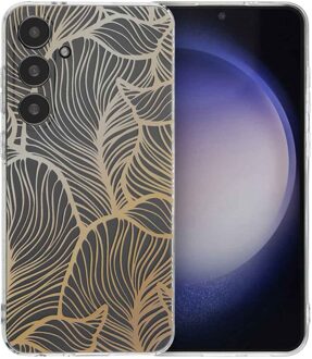 Imoshion Design hoesje voor de Samsung Galaxy S24 Plus - Golden Leaves Transparant Meerkleurig