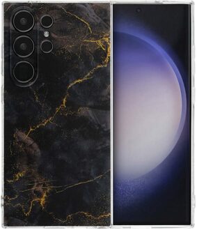 Imoshion Design hoesje voor de Samsung Galaxy S24 Ultra - Black Marble Meerkleurig